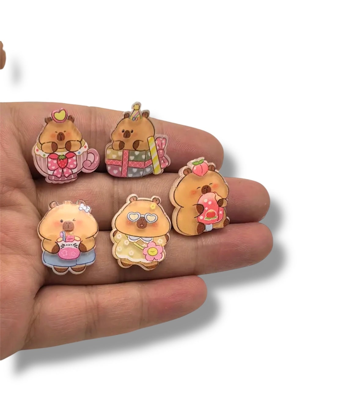 Capibara mini aplique acrílico par