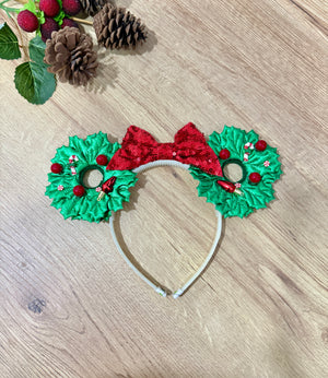 OREJAS CORONA NAVIDEÑA