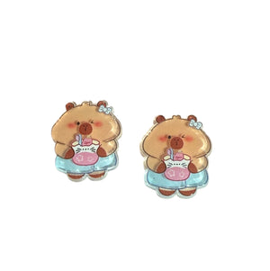 Capibara mini aplique acrílico par
