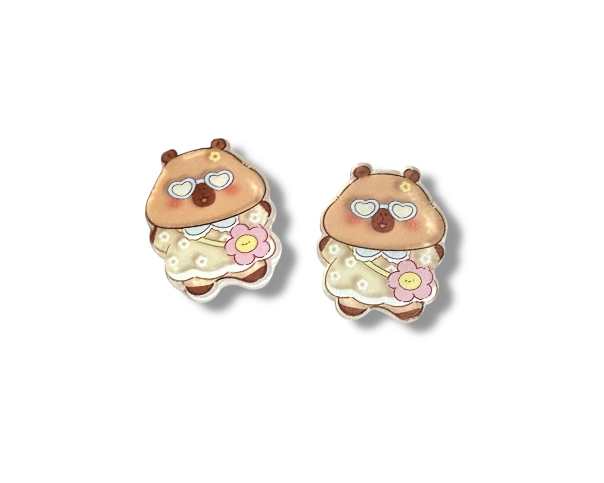Capibara mini aplique acrílico par