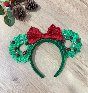 OREJAS CORONA NAVIDEÑA GRANDE