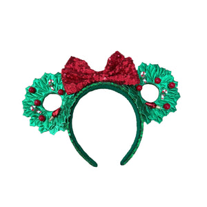 OREJAS CORONA NAVIDEÑA GRANDE