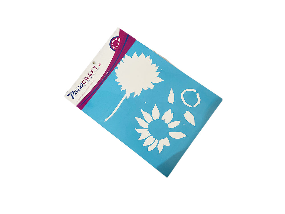 STENCIL GIRASOL Y FLOR  22X26CM