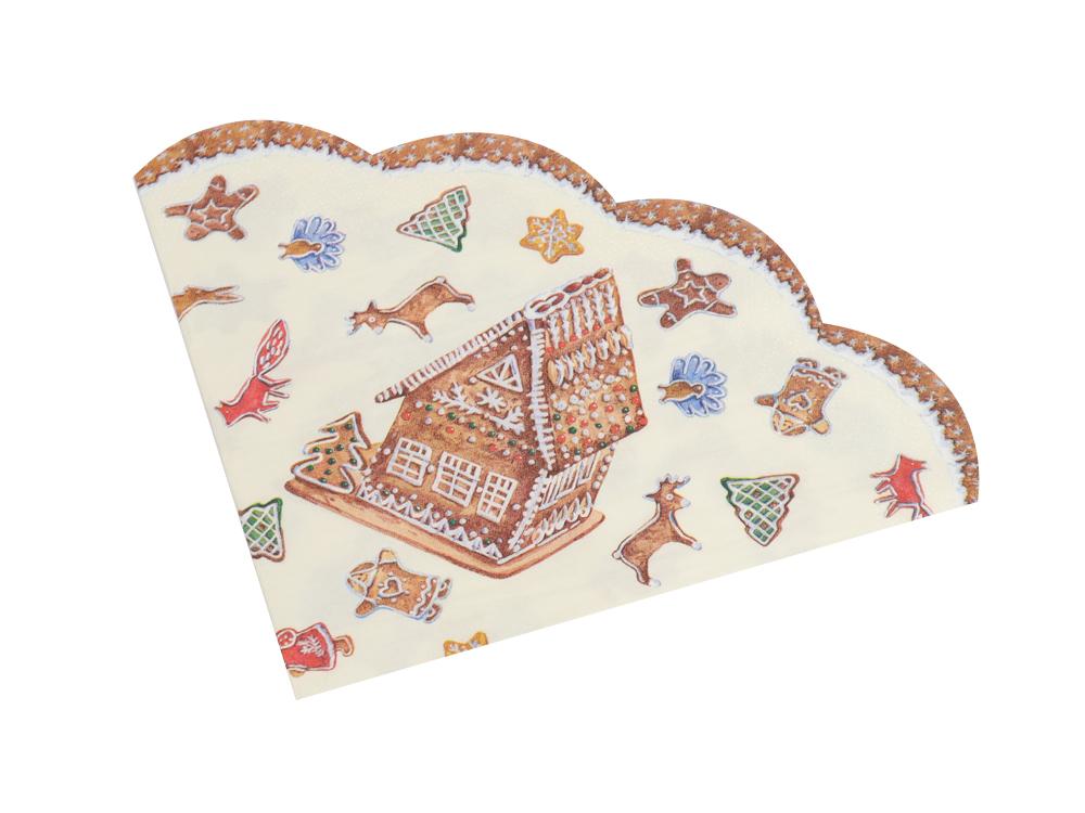 SERVILLETAS REDONDAS NAVIDAD 33.5x33.5CM