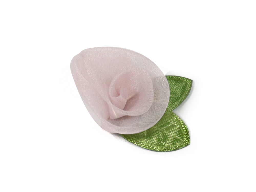 MINI ROSA ORGANZA ENROLLADA 4CM