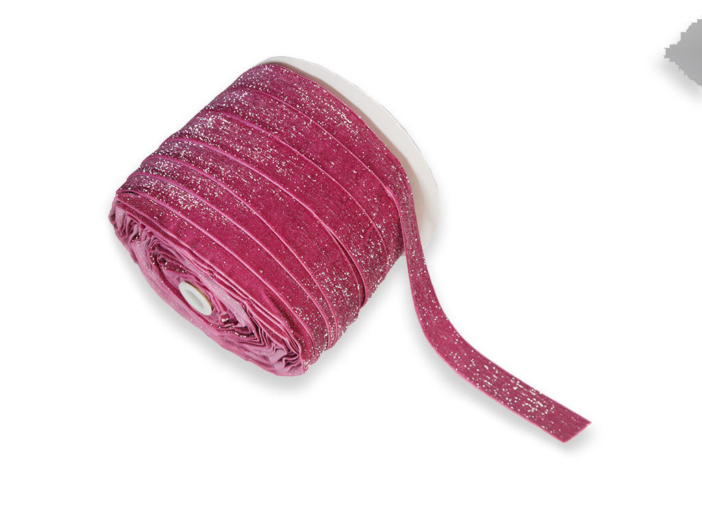 CINTA TERCIOPELO ACABADO PLATA 2.5CM