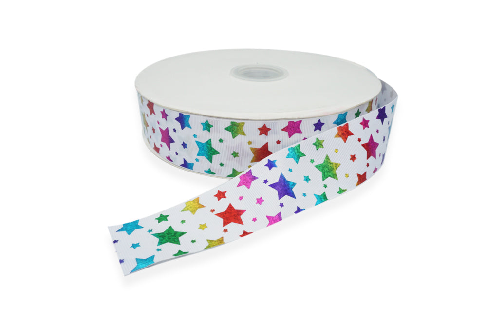 CINTA FAYA ESTRELLAS HOLOGRAFICAS 3.8CM