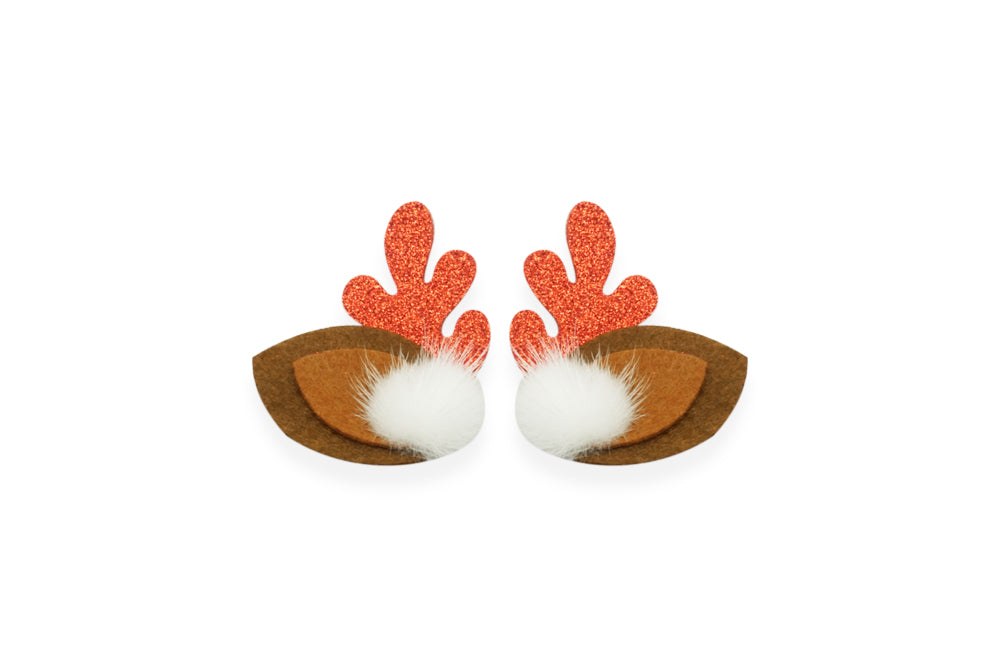 PAR DE OREJAS Y CUERNOS DE RENO 6CM