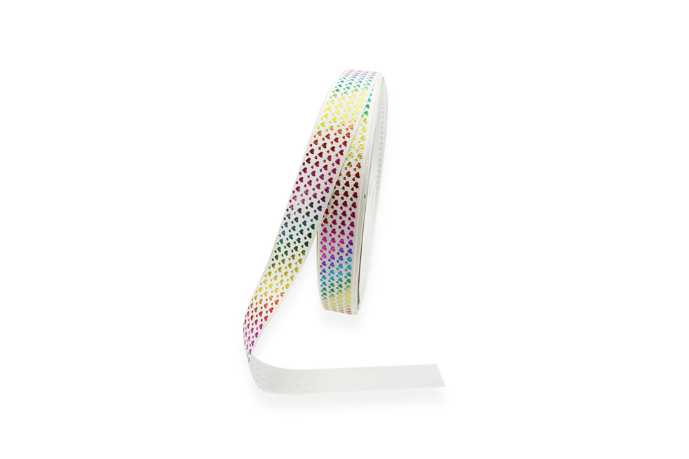 CINTA MINI CORAZONES HOLOGRAFICOS 2.5 CM