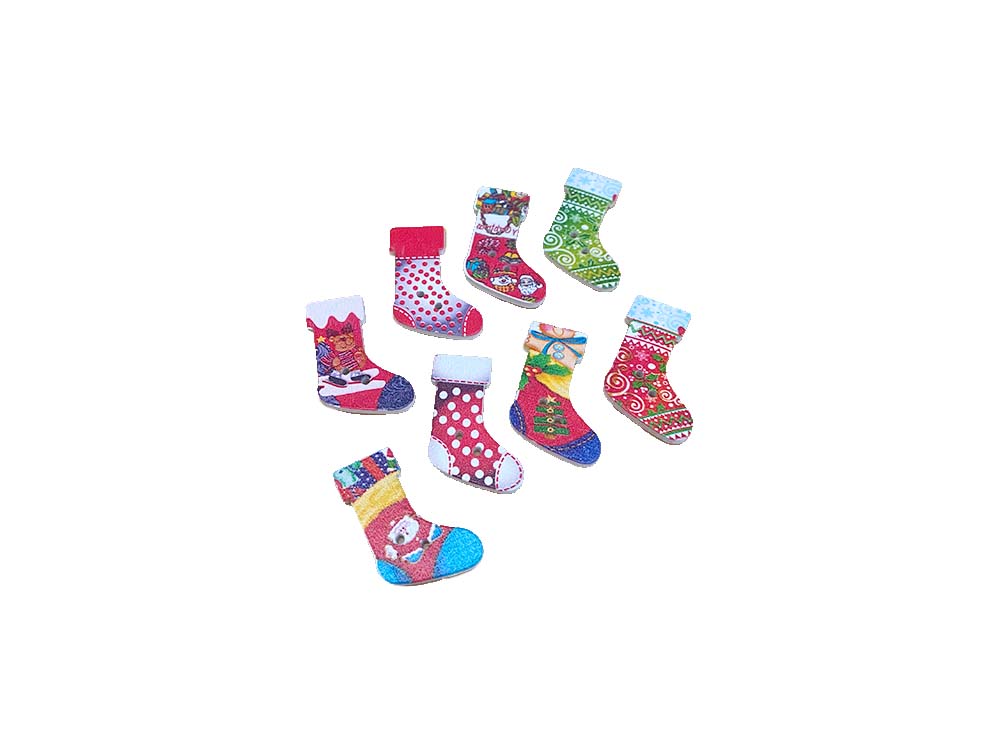 CALCETÍN DE NAVIDAD 3.5CM / PAQUETE 8 UNIDADES