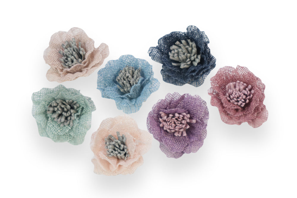 FLOR PEQUEÑA DE MALLA 3.5CM