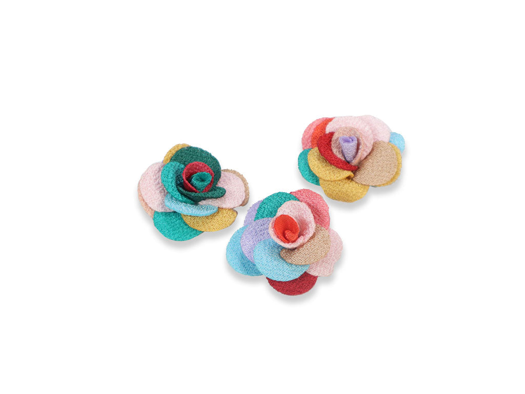 FLOR TELA MULTICOLOR  4CM
