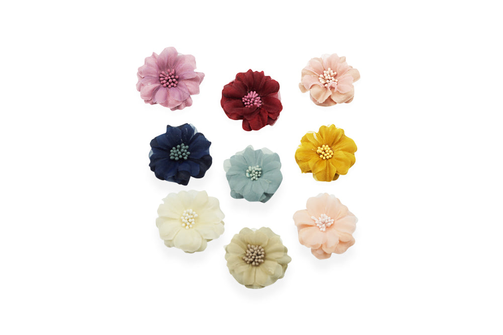 FLOR DAHLIA CON ORGANZA 4.5CM